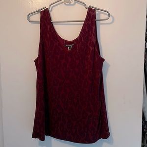 Maroon tank reversible with leopard print